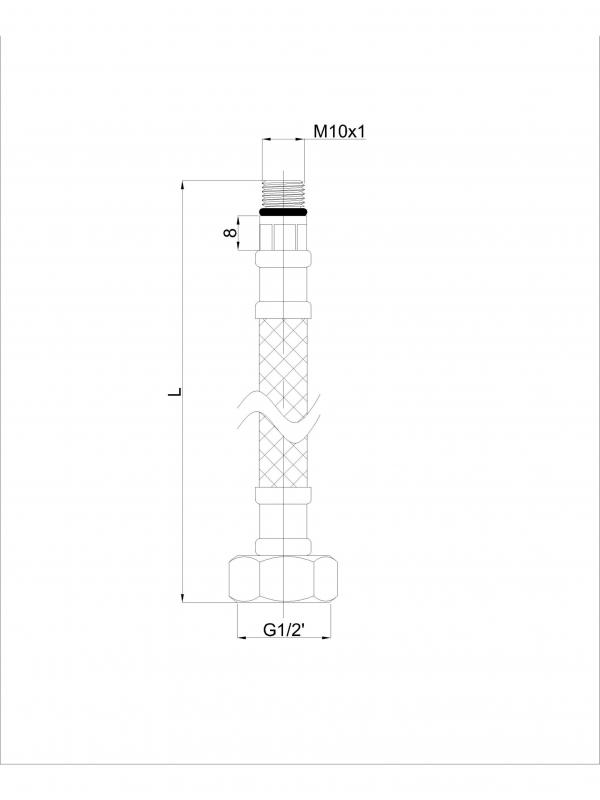 Шланг подключения (короткая) 80cm M10xF1/2″